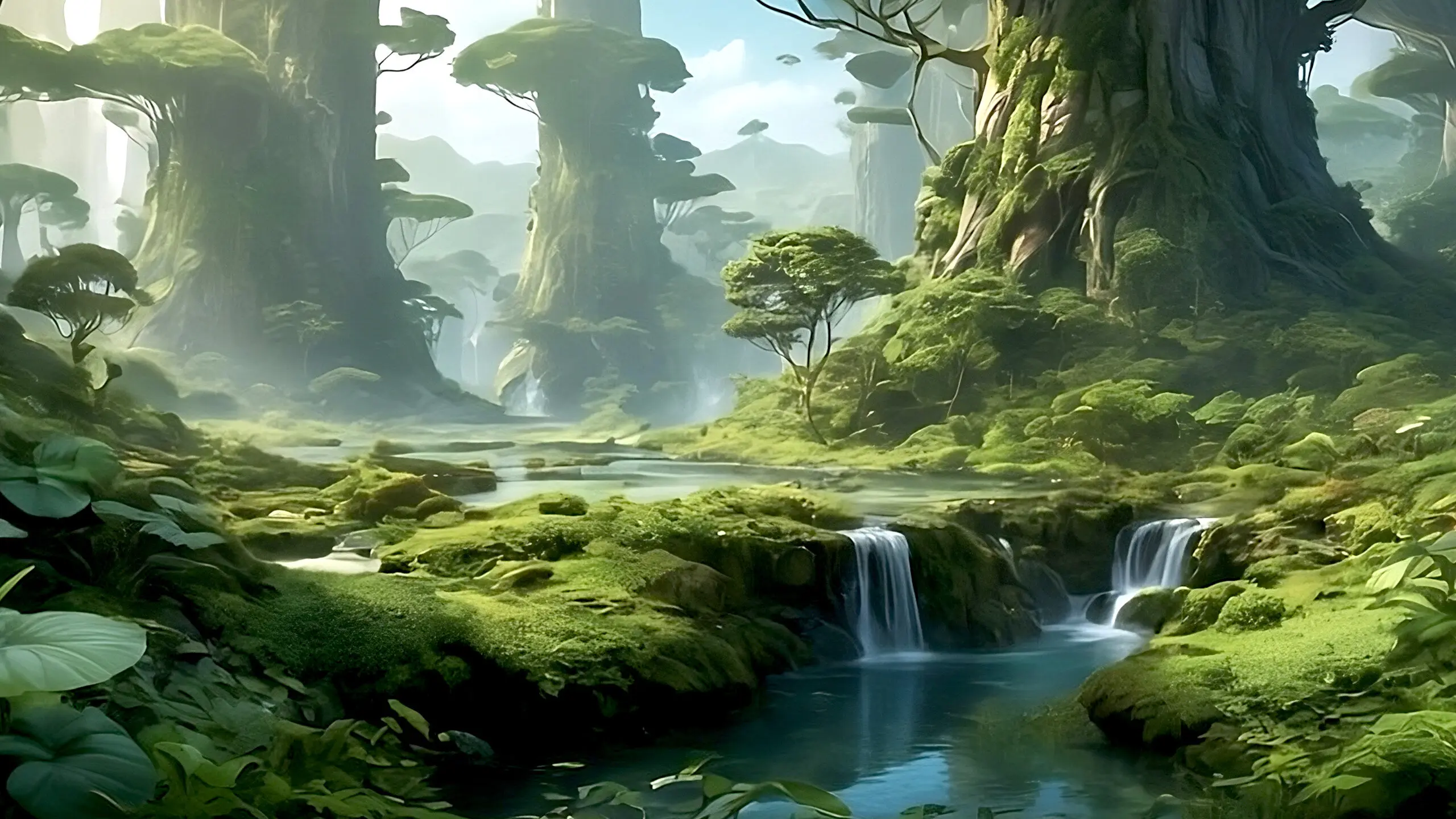 EIN WASSERFALL IN EINEM WALD